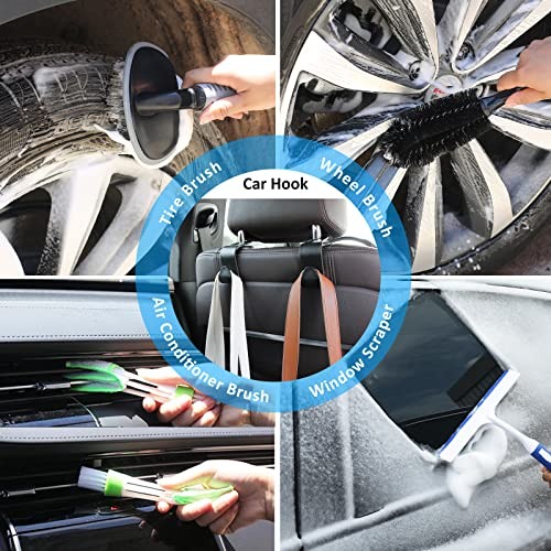 33Pcs Car Wash Detailing Kit Cleaning Kits with Foam Gun Sprayer Brush Large