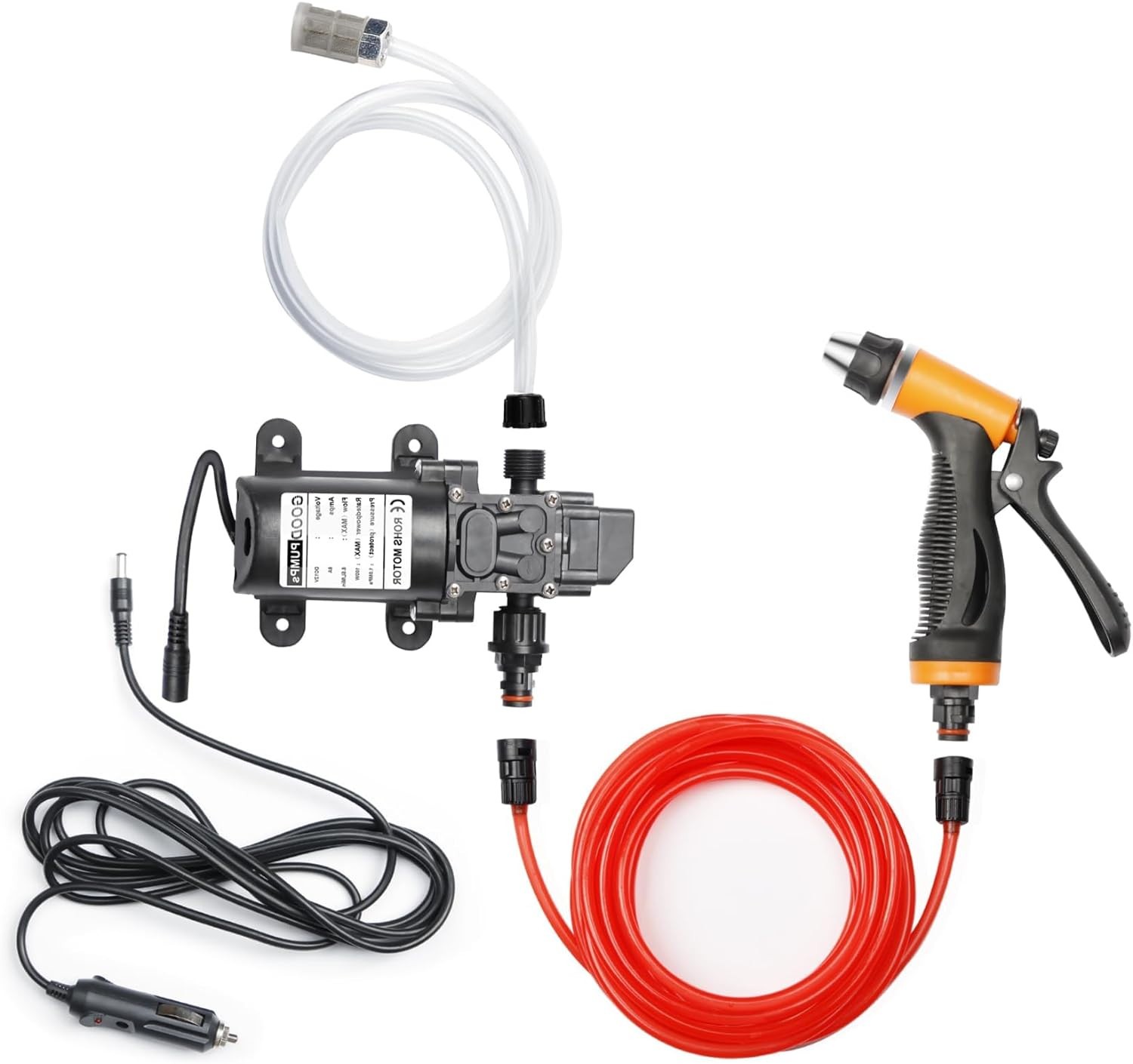 Portable Intelligent Electric Pressure Washer Pump 100W 160 PSI 12V Portable Pre