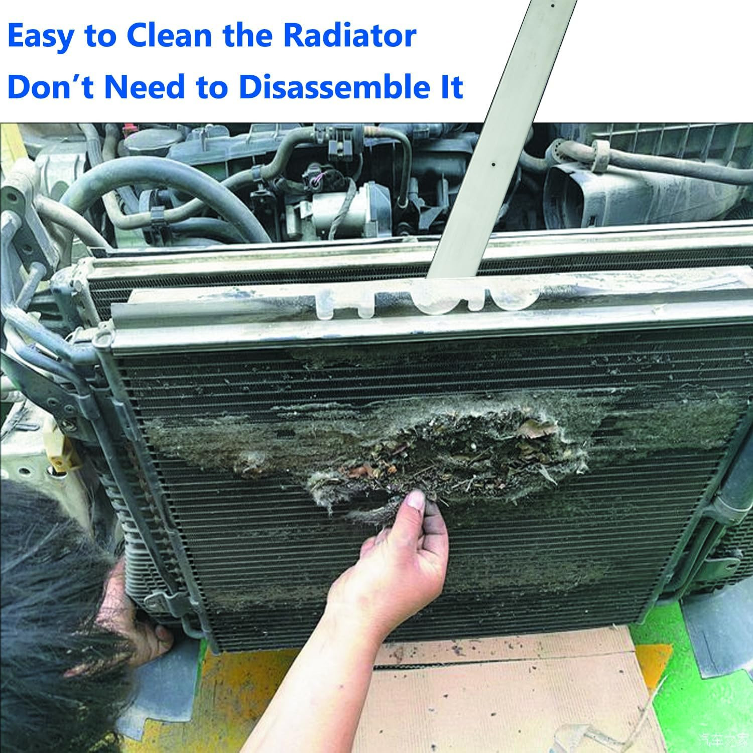 Radiator Cleaning Wand & Car A/C Condenser Cleaner， Engine Cabin Air