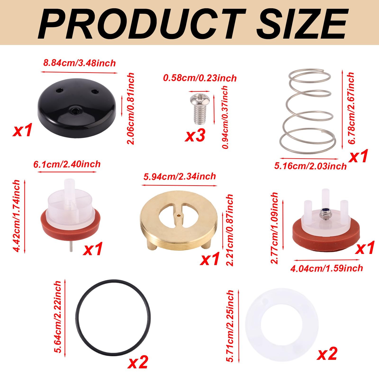 Zurn Wilkins 720A PVB Repair Kit – 1/2″ 3/4″ 1″ Backflow Preventer Parts