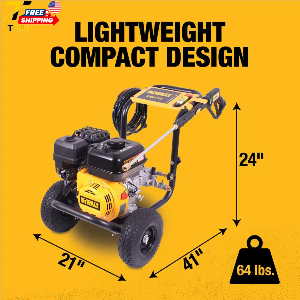 3300 PSI 2.4 GPM Cold Water Gas Pressure Washer with 208Cc Engine