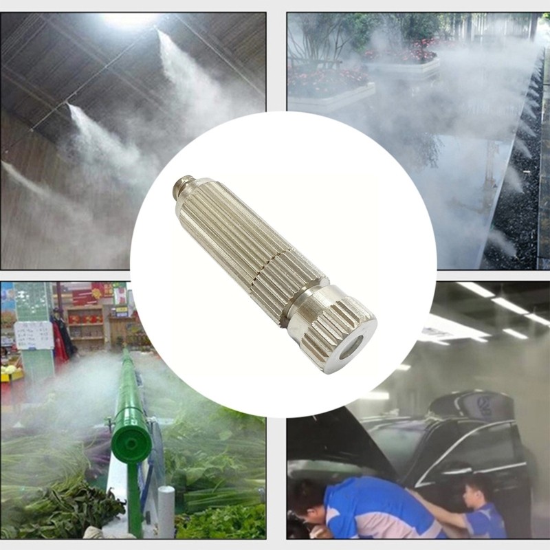10 Pieces Nickel Plated Spray Nozzles 0.4mm Ceramic Hole Outdoor Mists Cooling