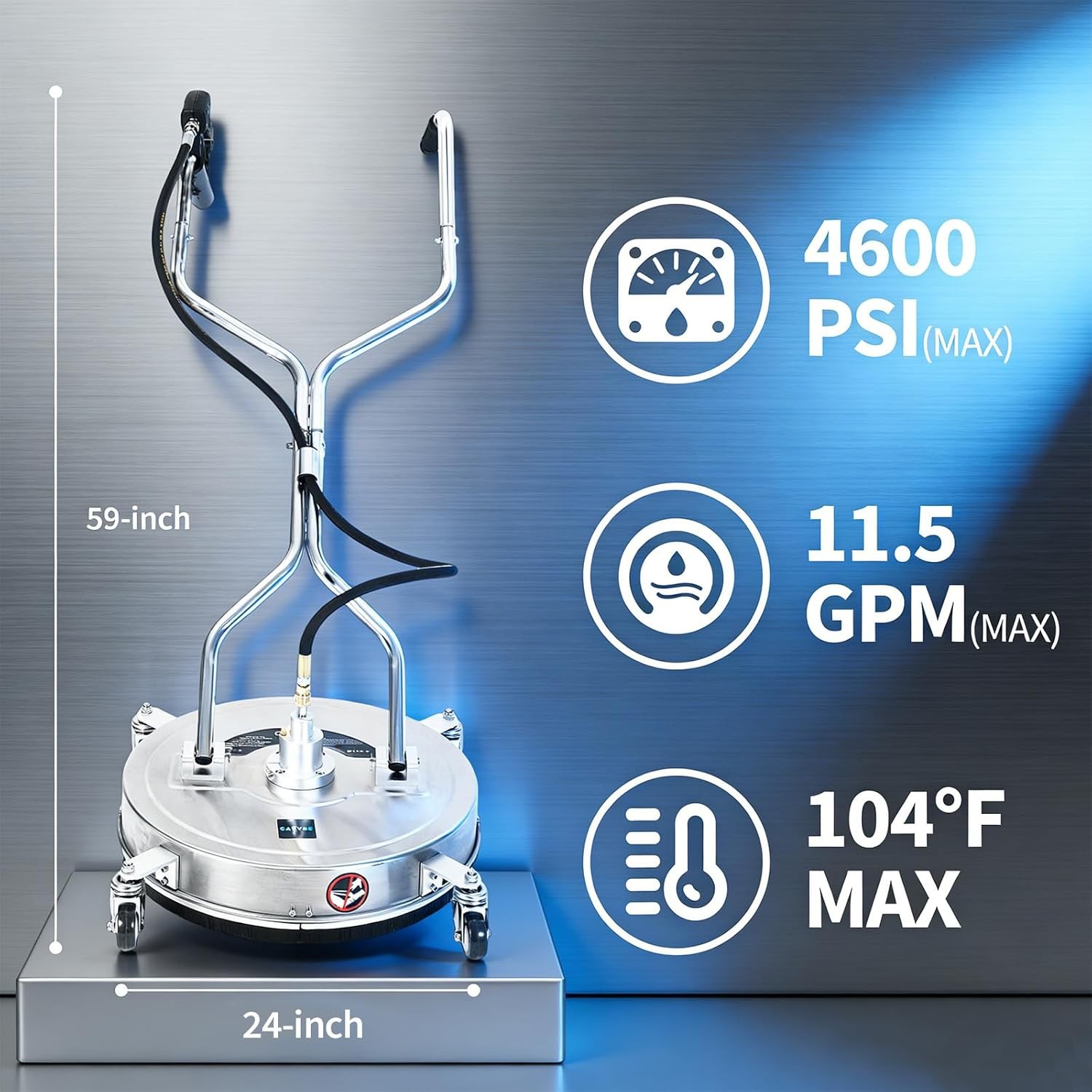 21″ Pressure Washer Surface Cleaner Stainless Steel Dual Handle Surface Cleaner