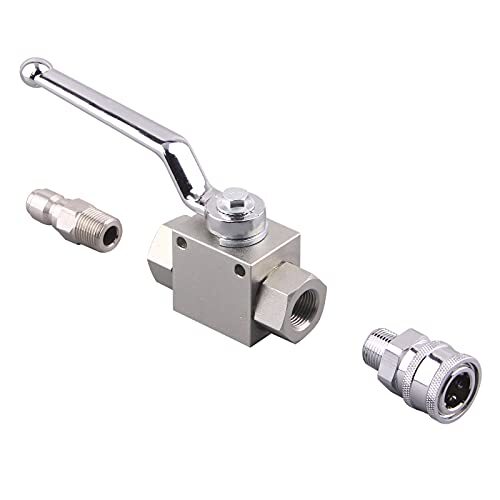High Pressure Ball Valve Kit 3/8 Inch Quick Connect For Power Washer Hose 4500 P