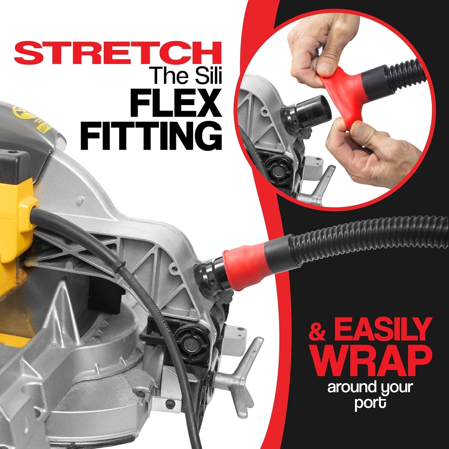 10-Foot Heavy-Duty Dust Collection Hose with Easy-Connect Sili Fit Fittings