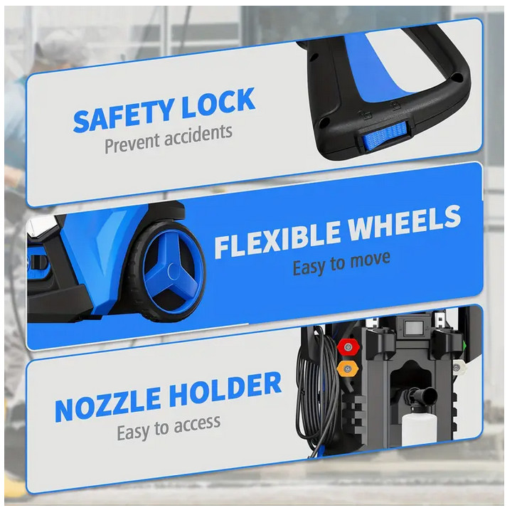 Electric Pressure Washer 5000PSI-Max 3.5GPM Power Washer Touch Screen Adjustable