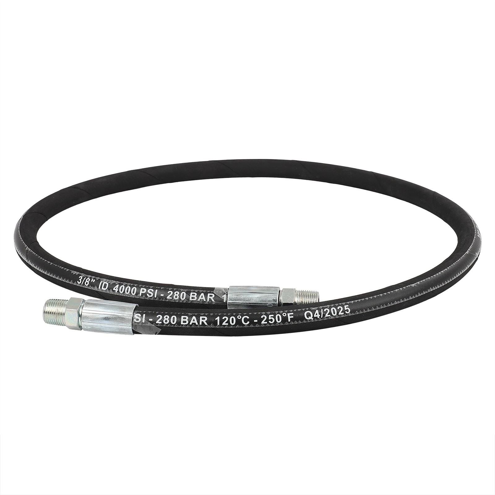 4000PSI Pressure Washer Whip Hose – Swivel 4 FT 3/8 NPT Solid + M22 Female
