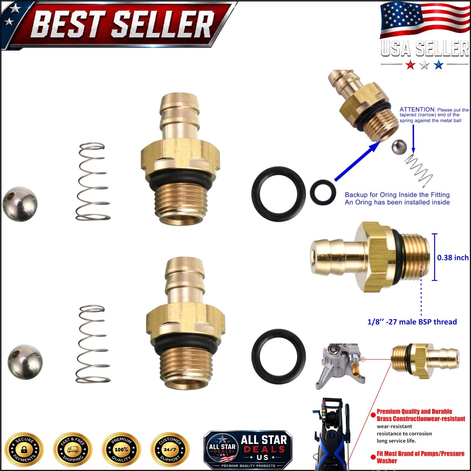 Comprehensive Brass Chemical Injector Set for Pressure Washers – 2 Pack Included