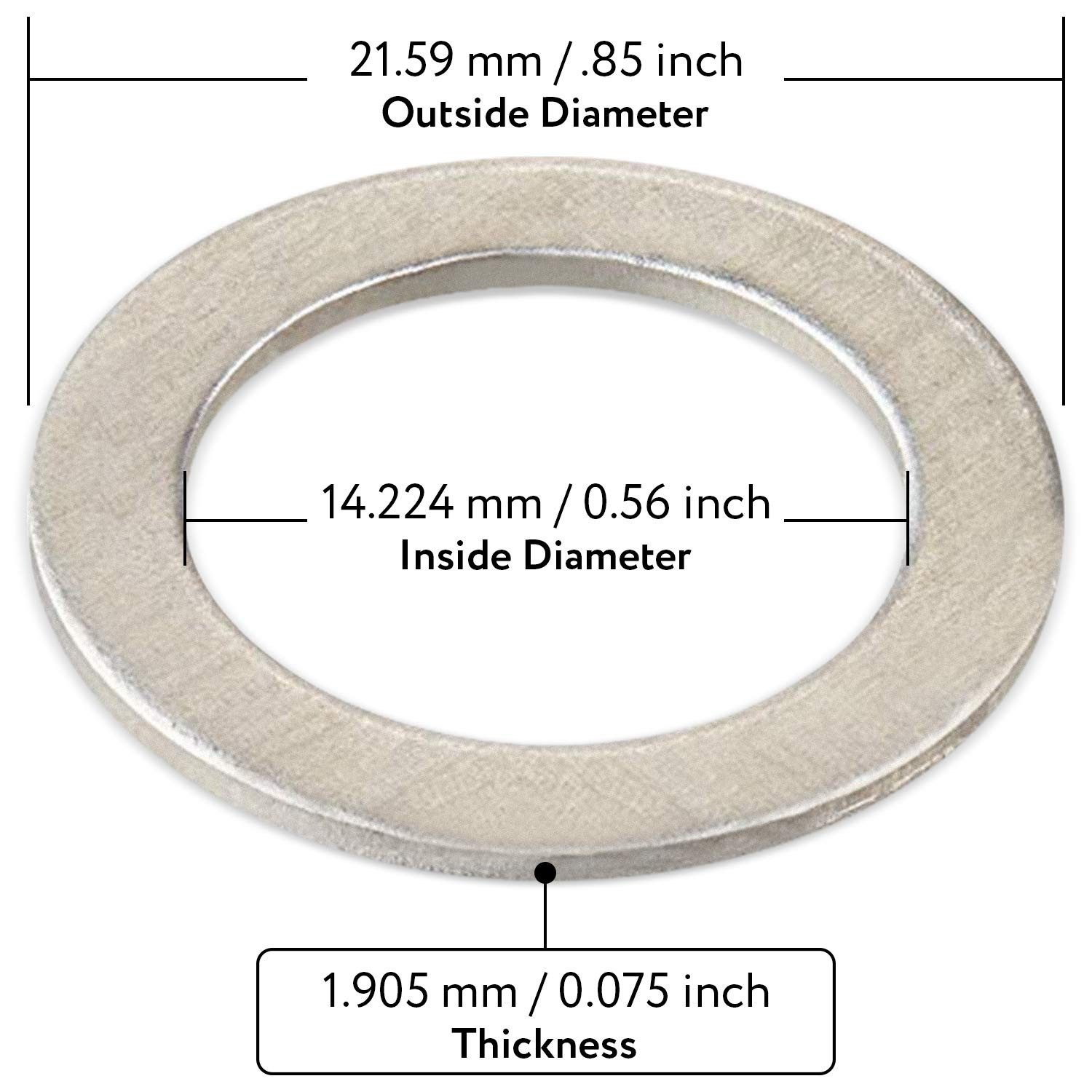 Mission Automotive 20-Pack Oil Drain Plug Crush Washer Kit – 1 inch, silver