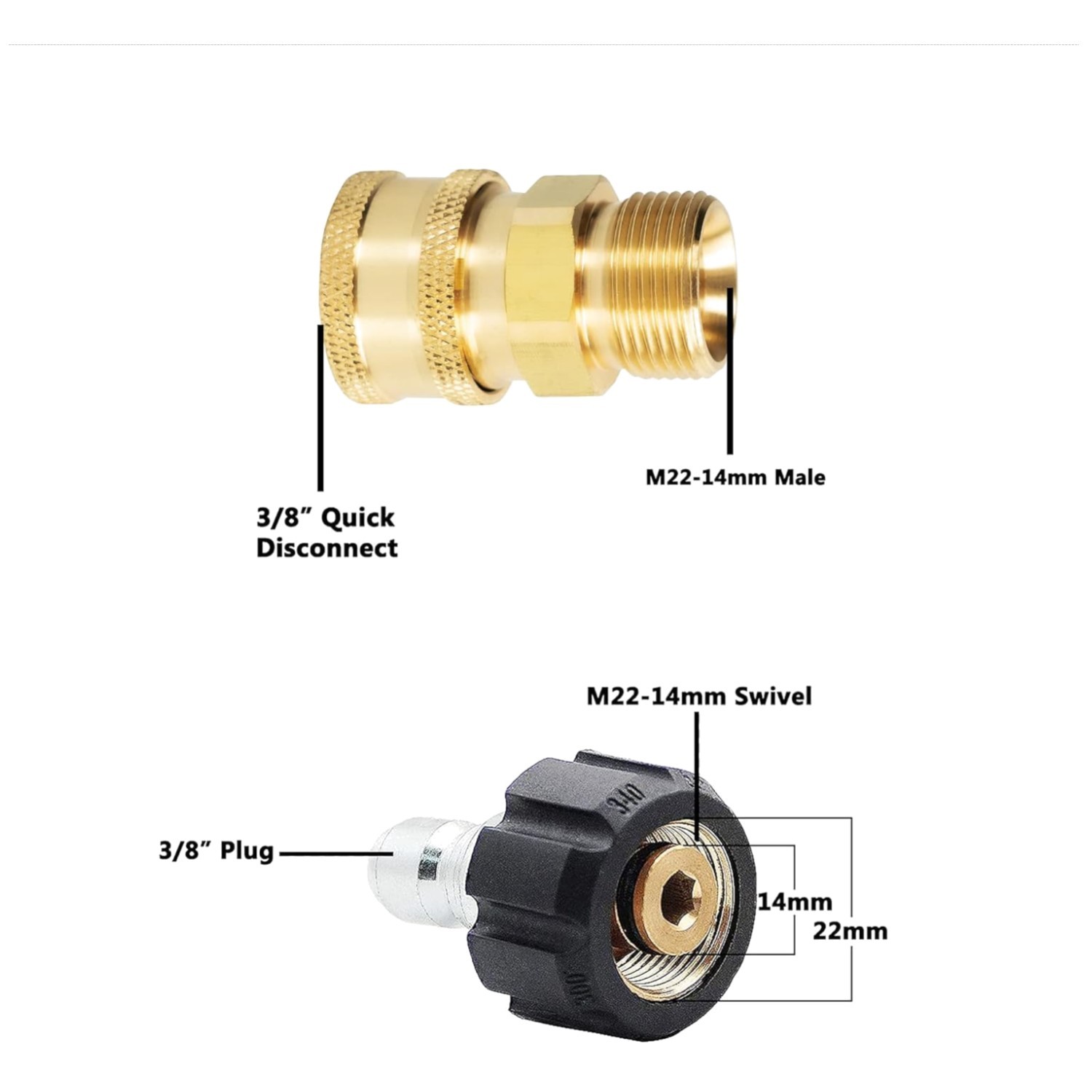 4 Pack Pressure Washer Quick Connect Kit, 5000 PSI
