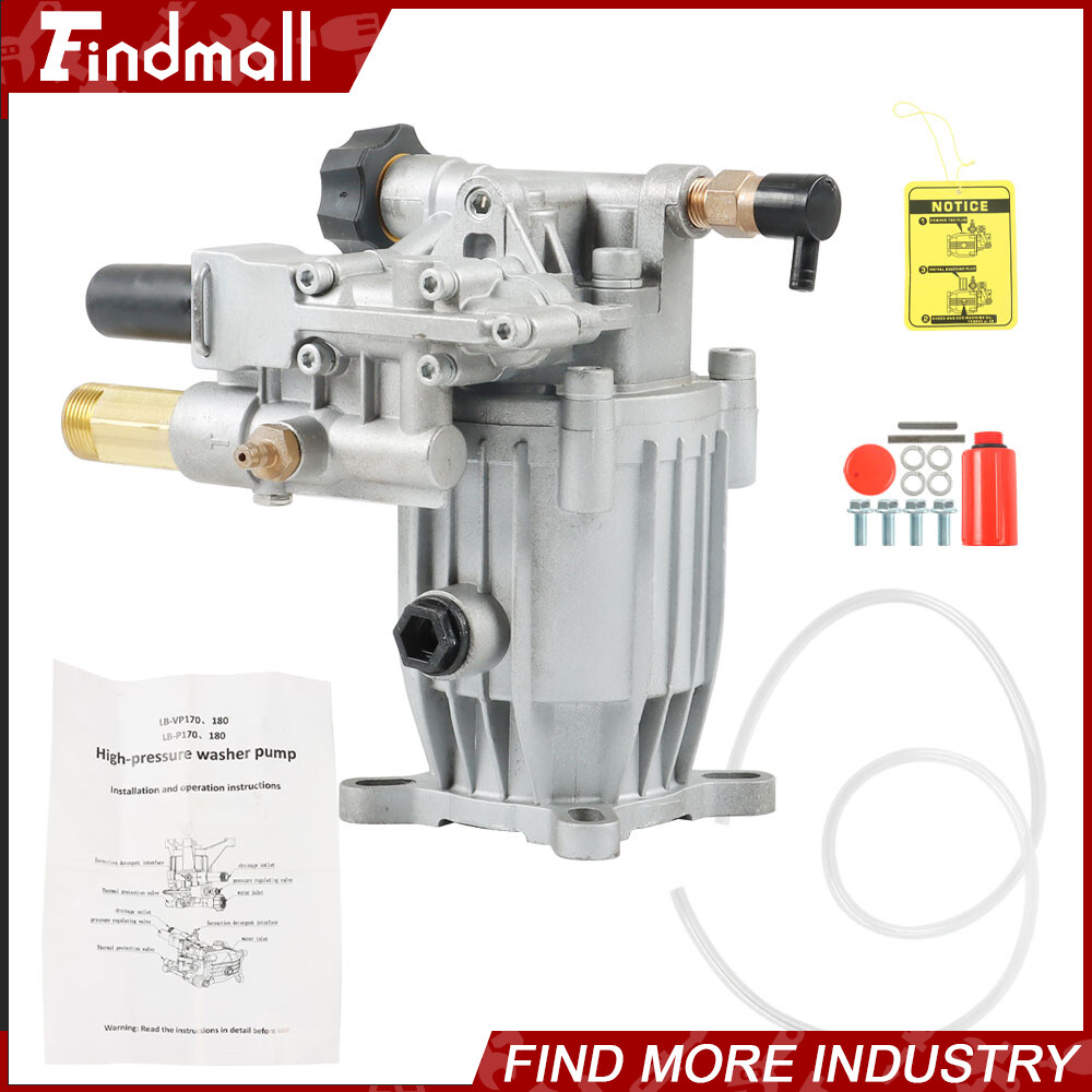 Pressure Washer Pump Horizontal 3/4″Shaft – MAX 3000 PSI 2.5 GPM Oil Sealed