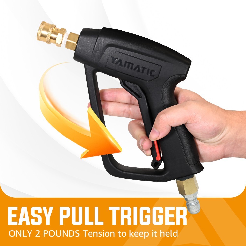 YAMATIC 4000 PSI Pressure Washer Gun and Rubber Power Washer Hose Kit, 50/100 FT