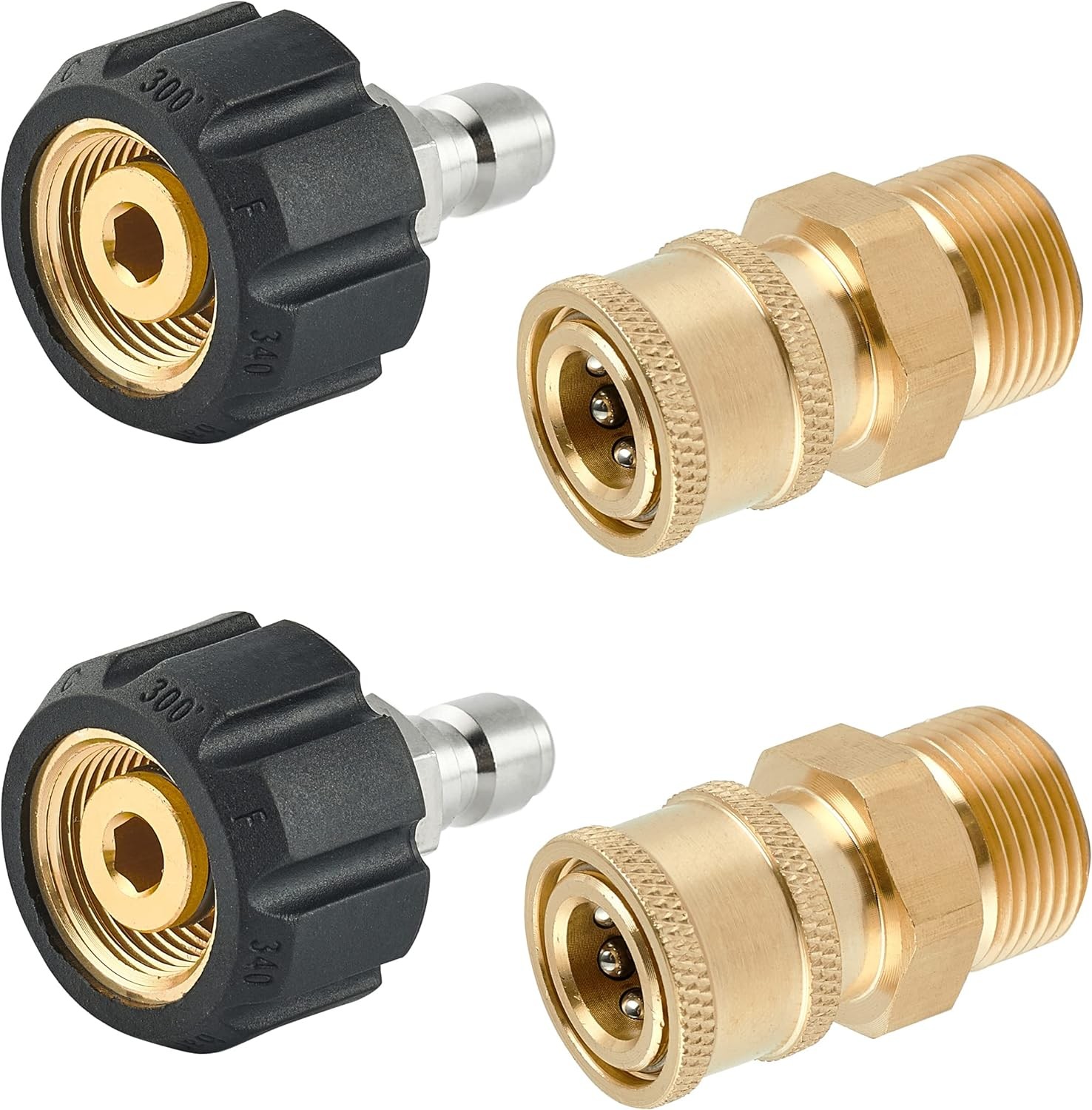 Pressure Washer Quick Connect Fittings, M22 14mm to 1/4 Inch Quick Connect Pr…