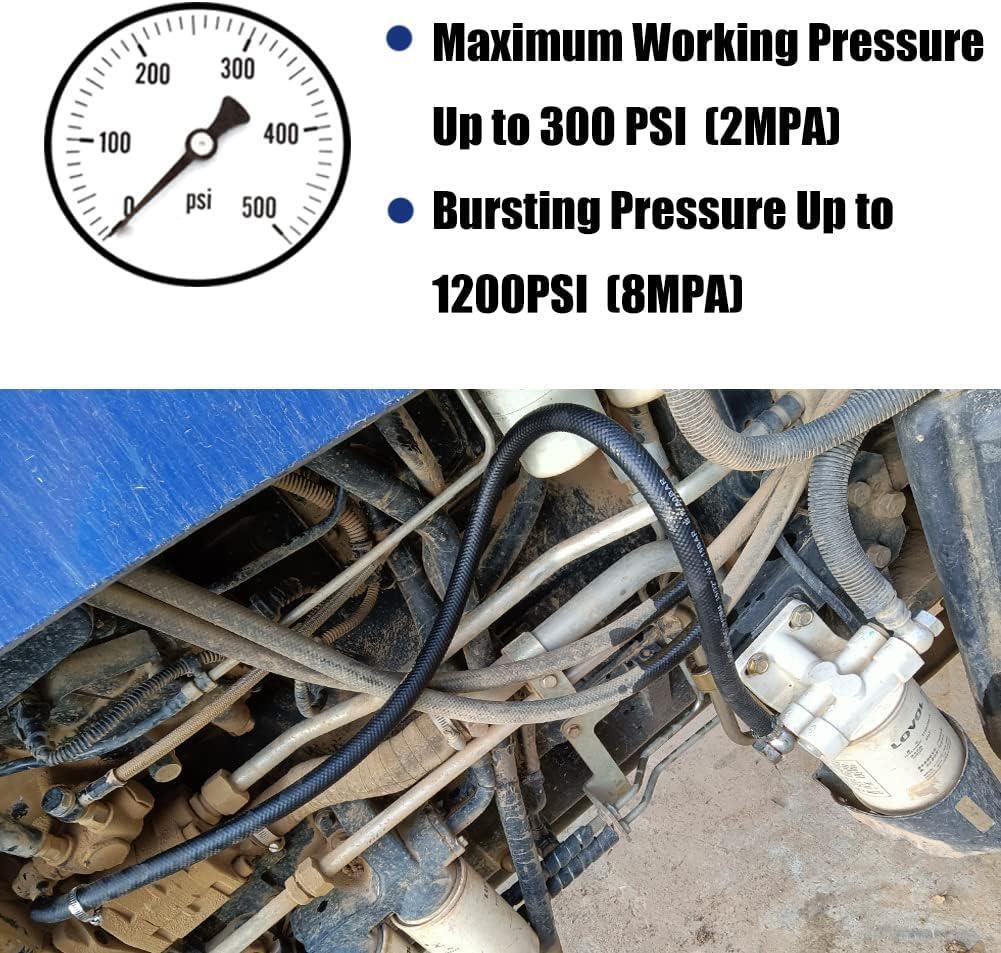 3/8 Fuel Line – 10ft 300 Psi High-Pressure 300PSI Transmission Cooler Hose NBR
