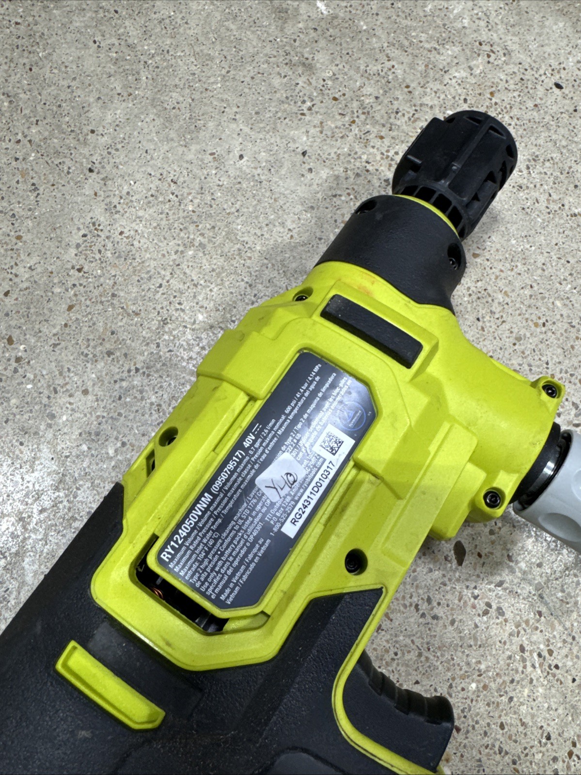 Ryobi RY124050VNM EZClean 600 PSI Power Parts H28