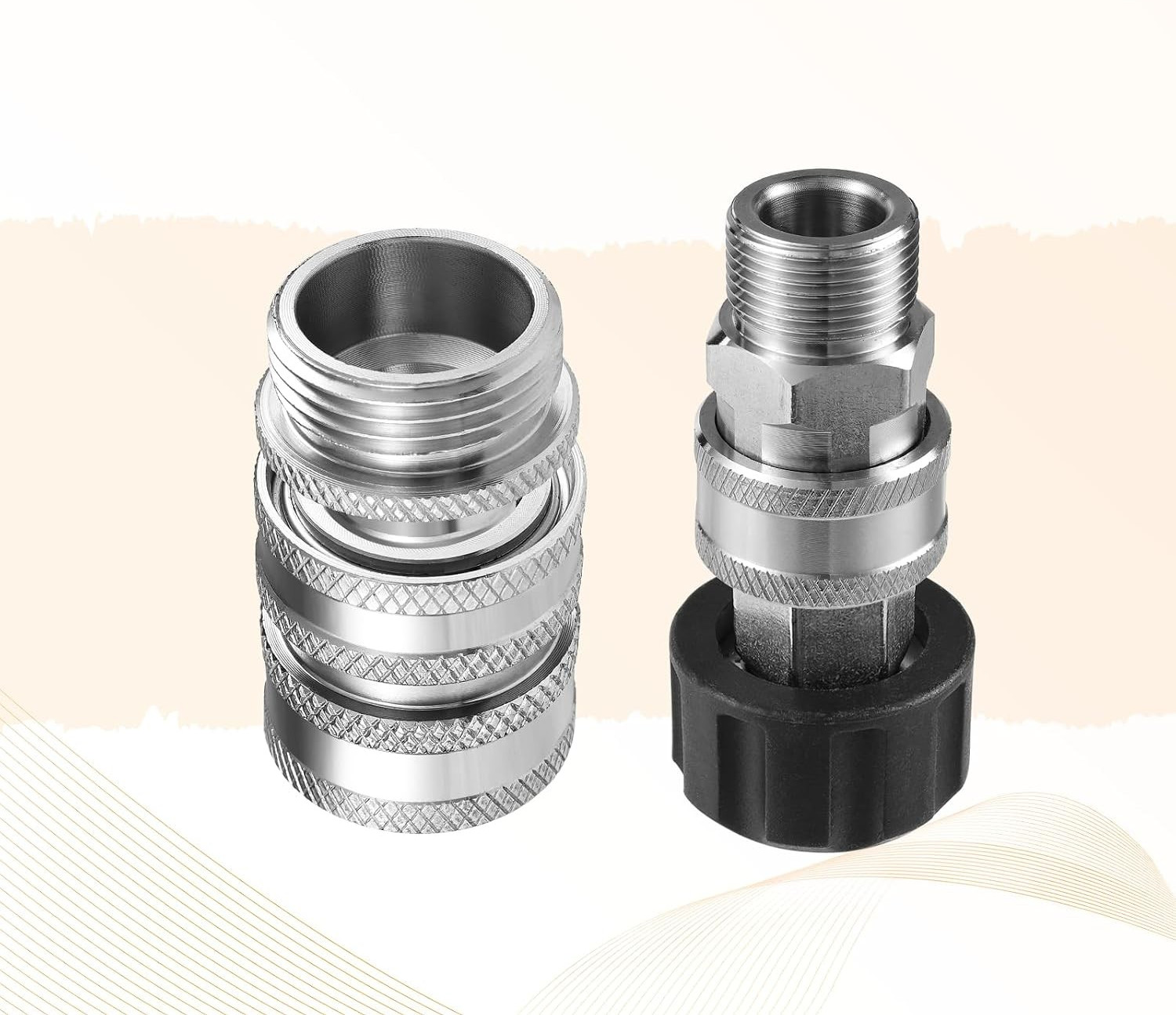 Pressure Washer Adapter Set M22 14mm 3/8″ Quick Connect Kit 8PCS Stainless