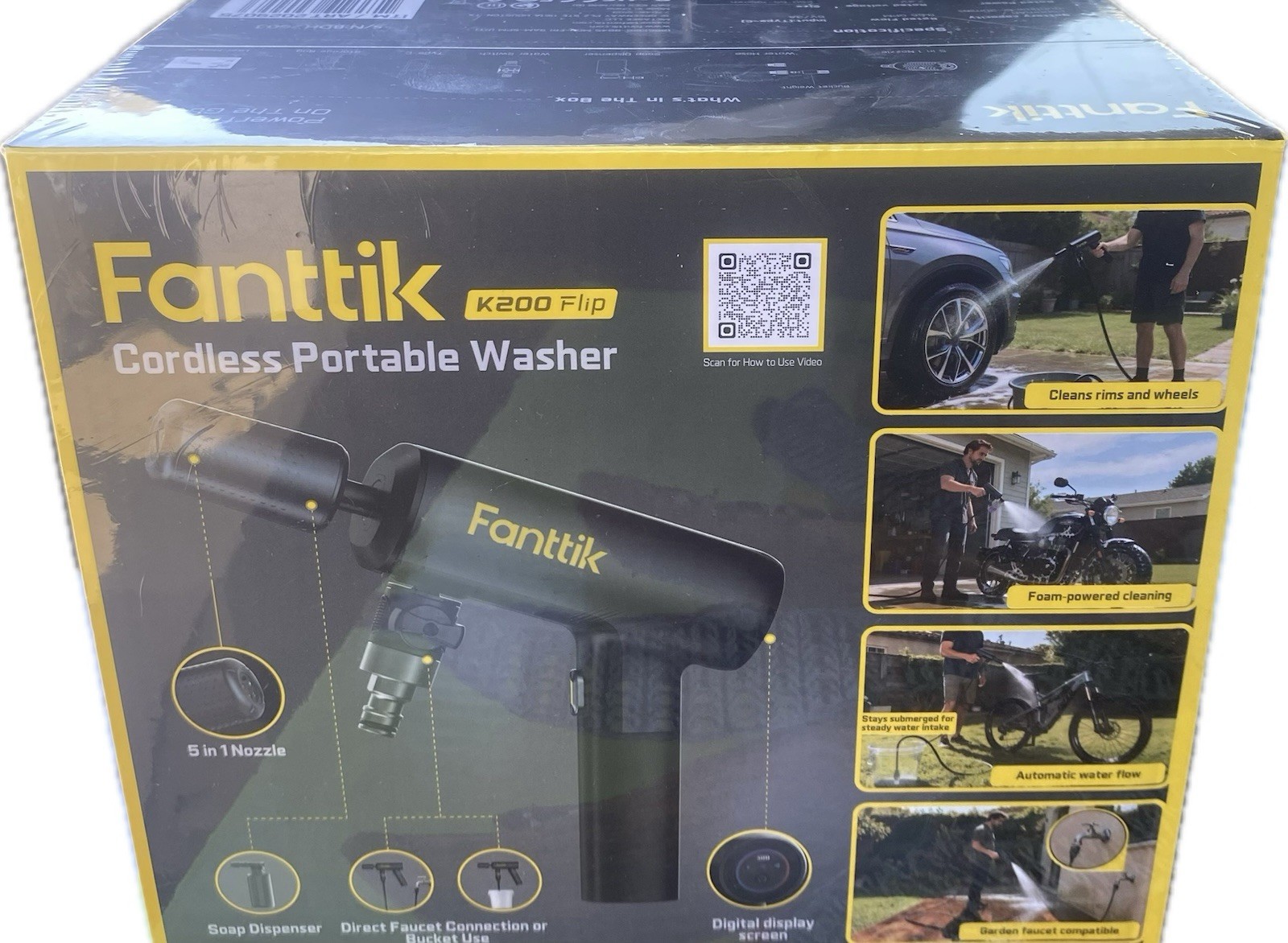 Fanttik K200 Flip Cordless Portable Washer 5-in-1 Nozzle OEM New Sealed