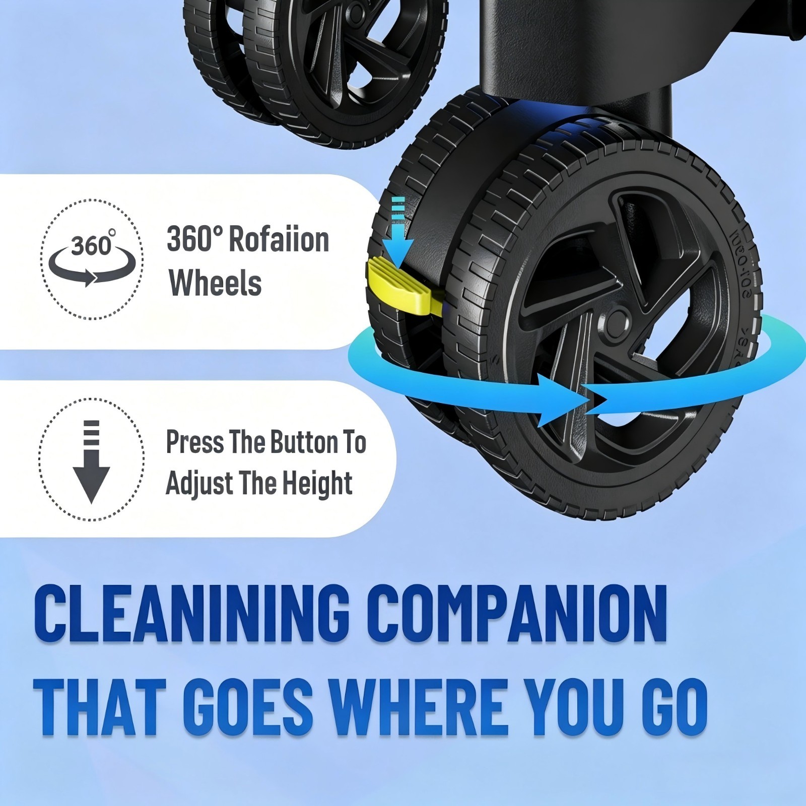 Pressure Washer 4500PSI 3.9GPM, 15-Level Touch, 4 Wheels, 4 Nozzles, for Car