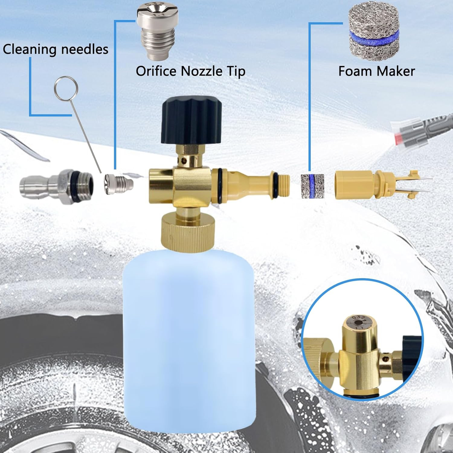 1.1 Orifice Foam Cannon Snow Maker Nozzle Foam Cannon Orifice Orifice for Foam C