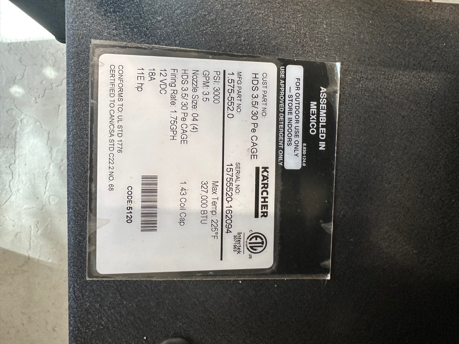 Karcher HDS 3.5/30 PE Cage Pressure Washer