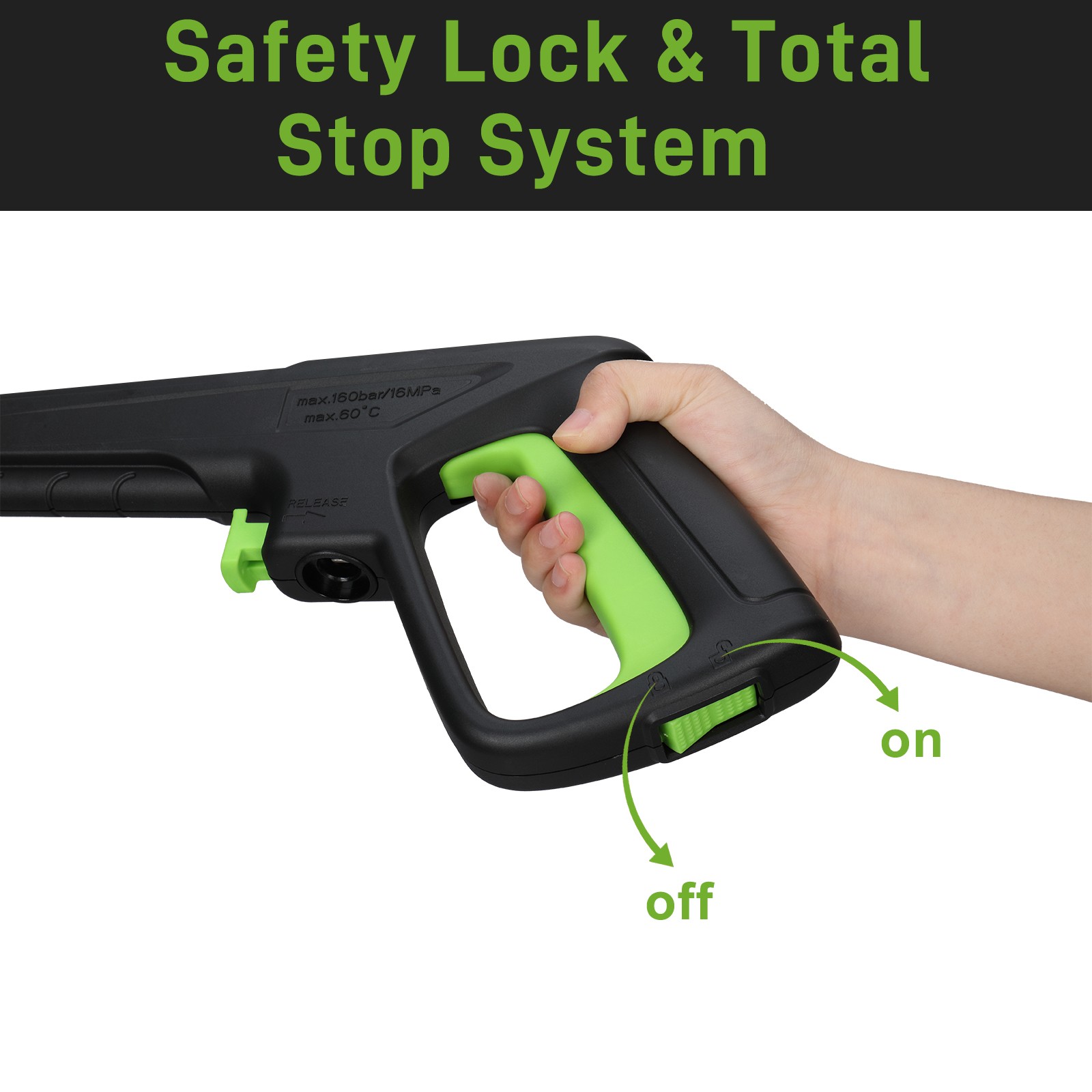 3800PSI Electric Pressure Washer with Touch Screen Adjustment Pressure Green