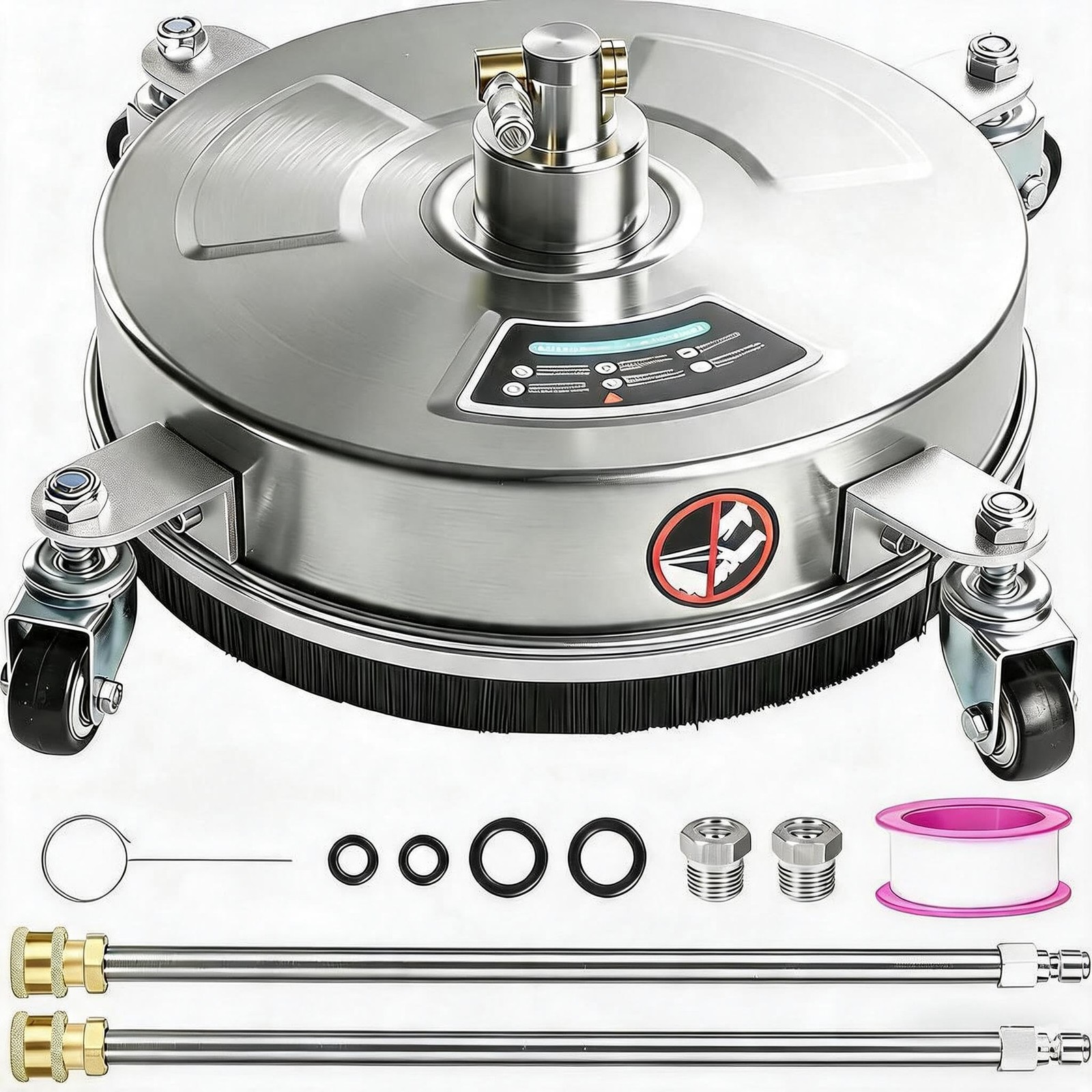 18″ Pressure Washer Surface Cleaner with Wheels 4000 PSI Stainless Steel Patio