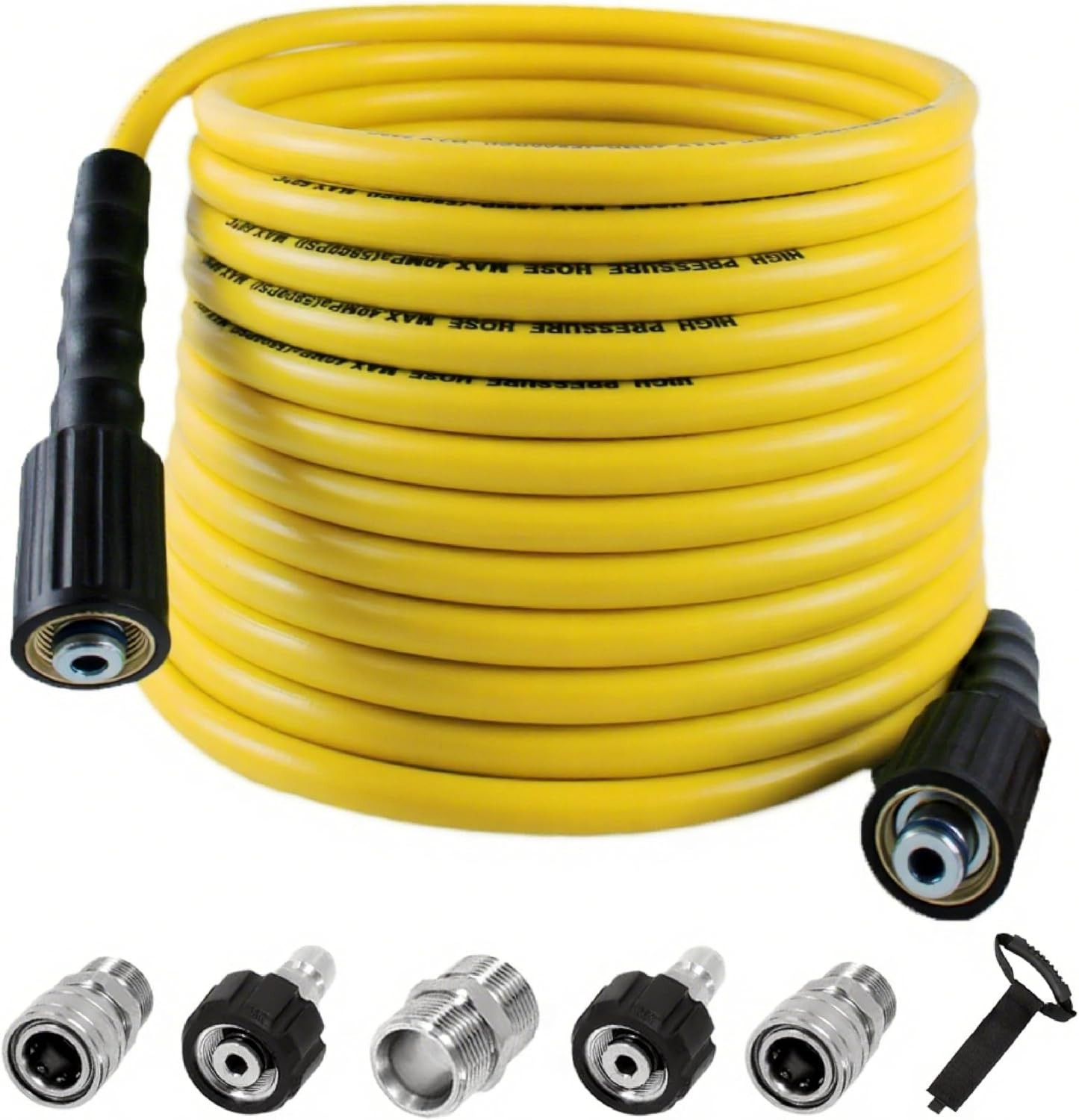 100FT Pressure Washer Hose 4200 PSI Kink Resistant M22-14mm Quick Connect