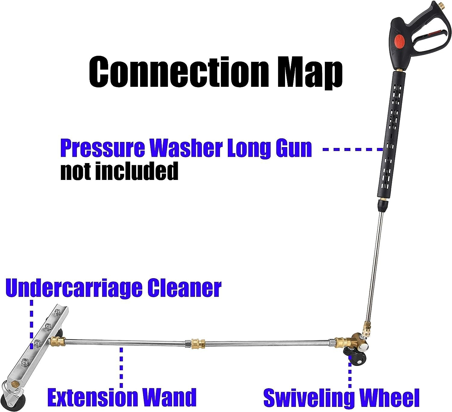 Professional Undercarriage Cleaner – 4000 PSI – Swivel Wheel & Extension Wand