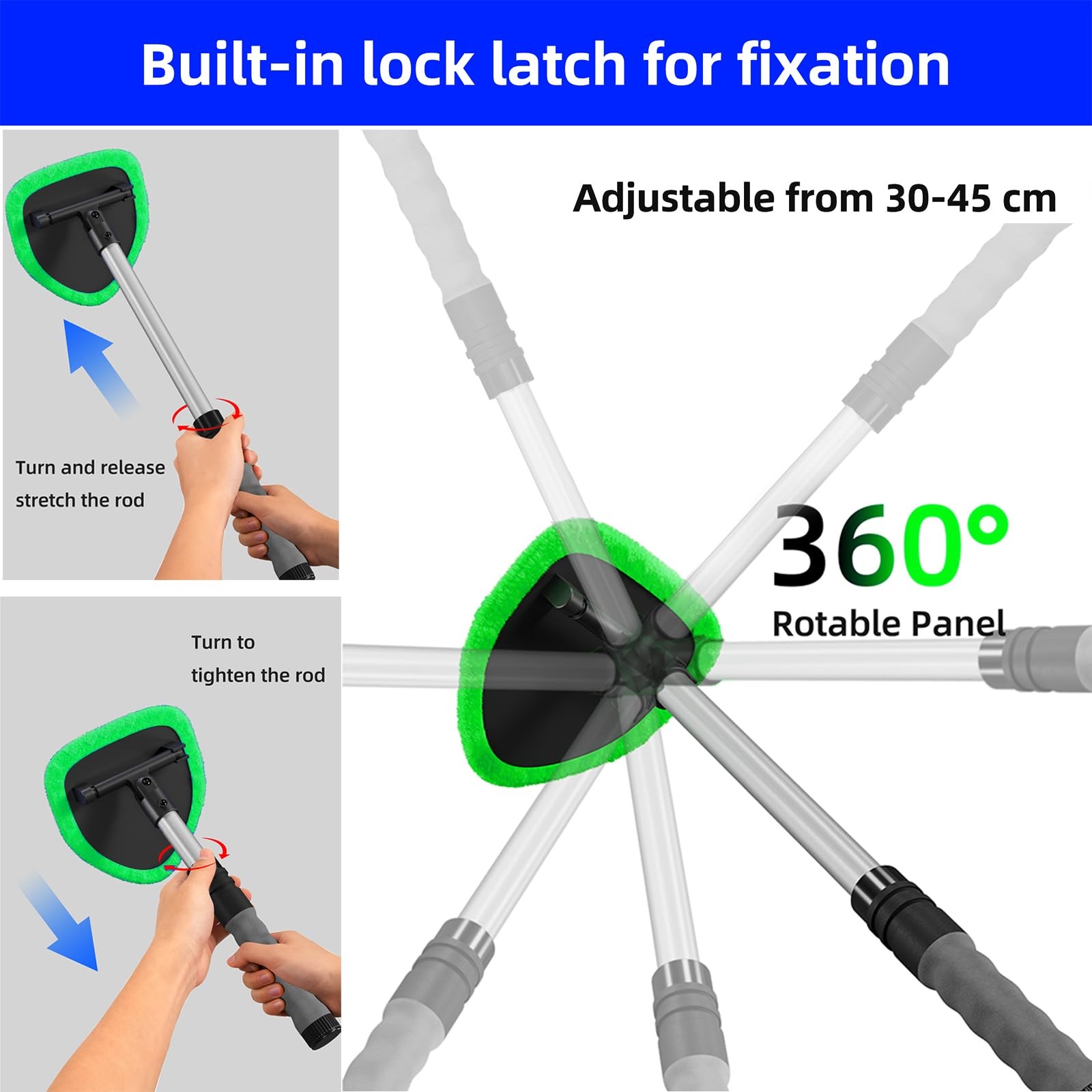 Windshield Cleaning Tool, Car Window Cleaner Windshield Cleaner with 4 Reusab…