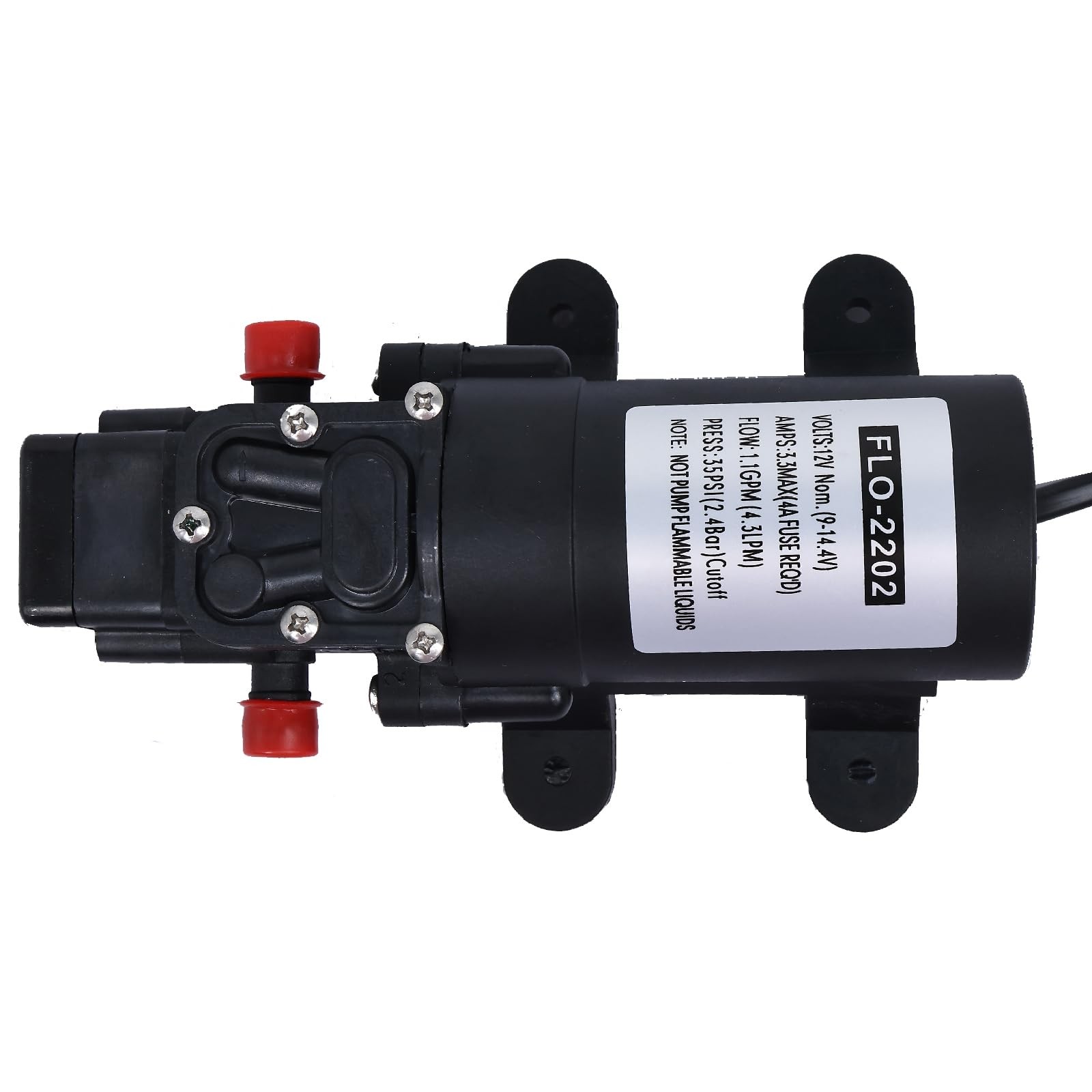12V 1.1 GPM Water Pressure Diaphragm Pump,35 PSI Self Priming Pump Water Pump…