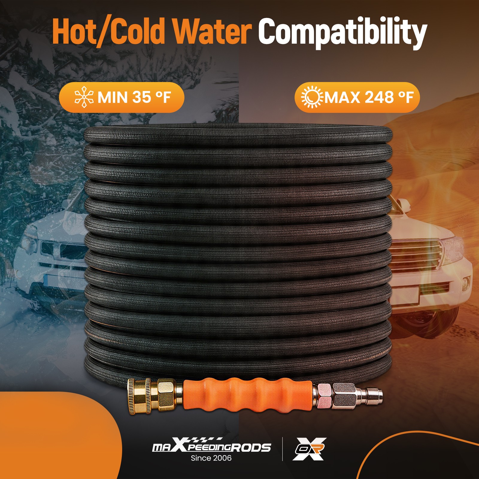3/8″ Pressure Washer Hose 70FT 4800PSI Kink Resistant for Honda Steel Wire Braid