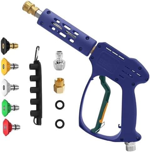 YeewayVeh High Pressure Washer Gun with 3/8″ Quick Connect and M22 14mm / 15mm F