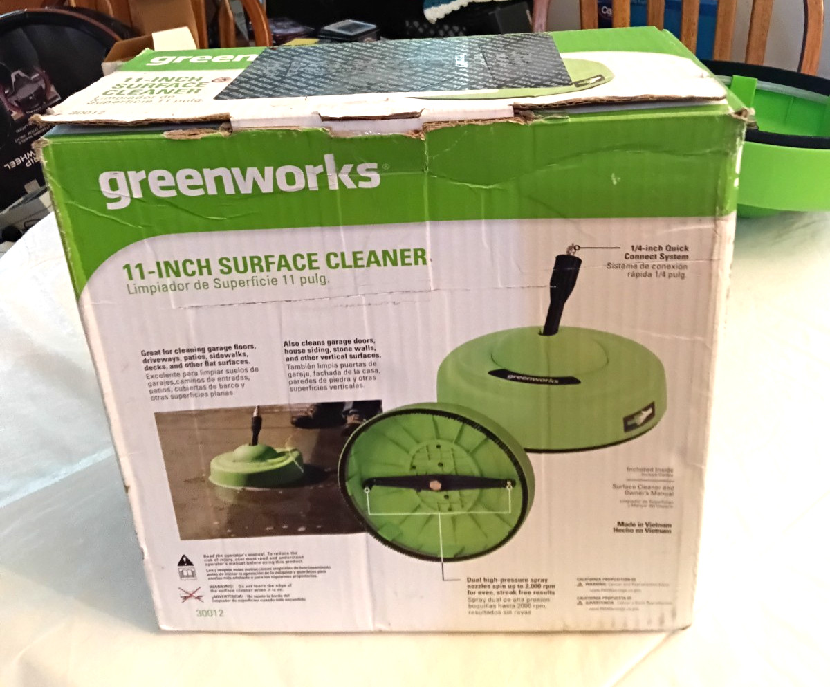 Greenworks 11″ Surface Cleaner for Electric Pressure Washer Max 2000 PSI Open Bo