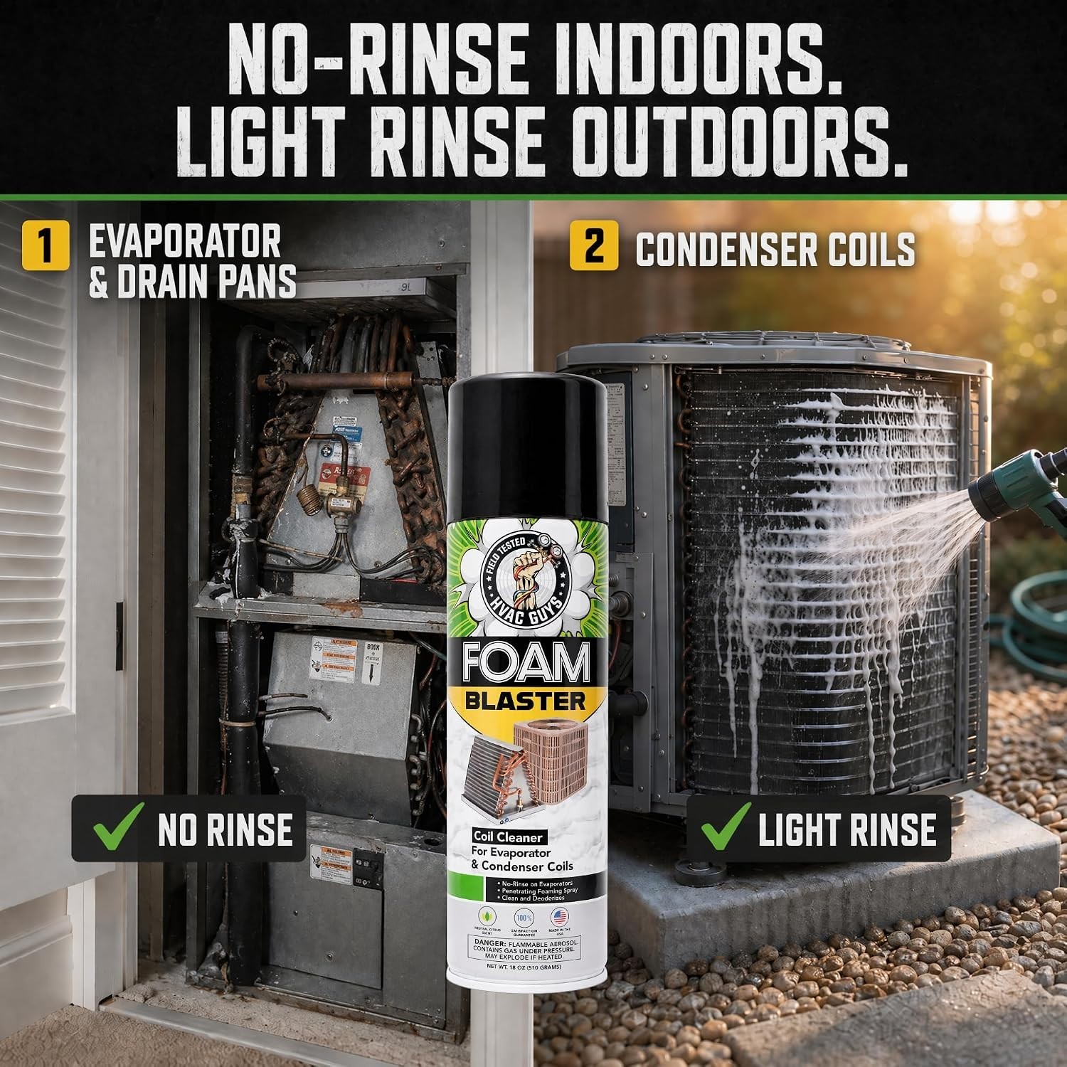 Effortless HVAC Cleaning – Foam Blaster 18oz Cleaner for Evaporators & More