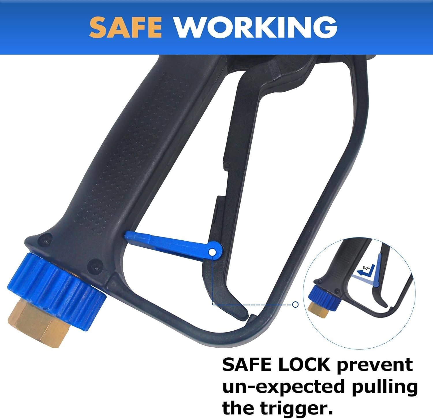 TOOLCY 4000 PSI Short Pressure Washer Gun with Swivel, 5 Spray Nozzle Tips