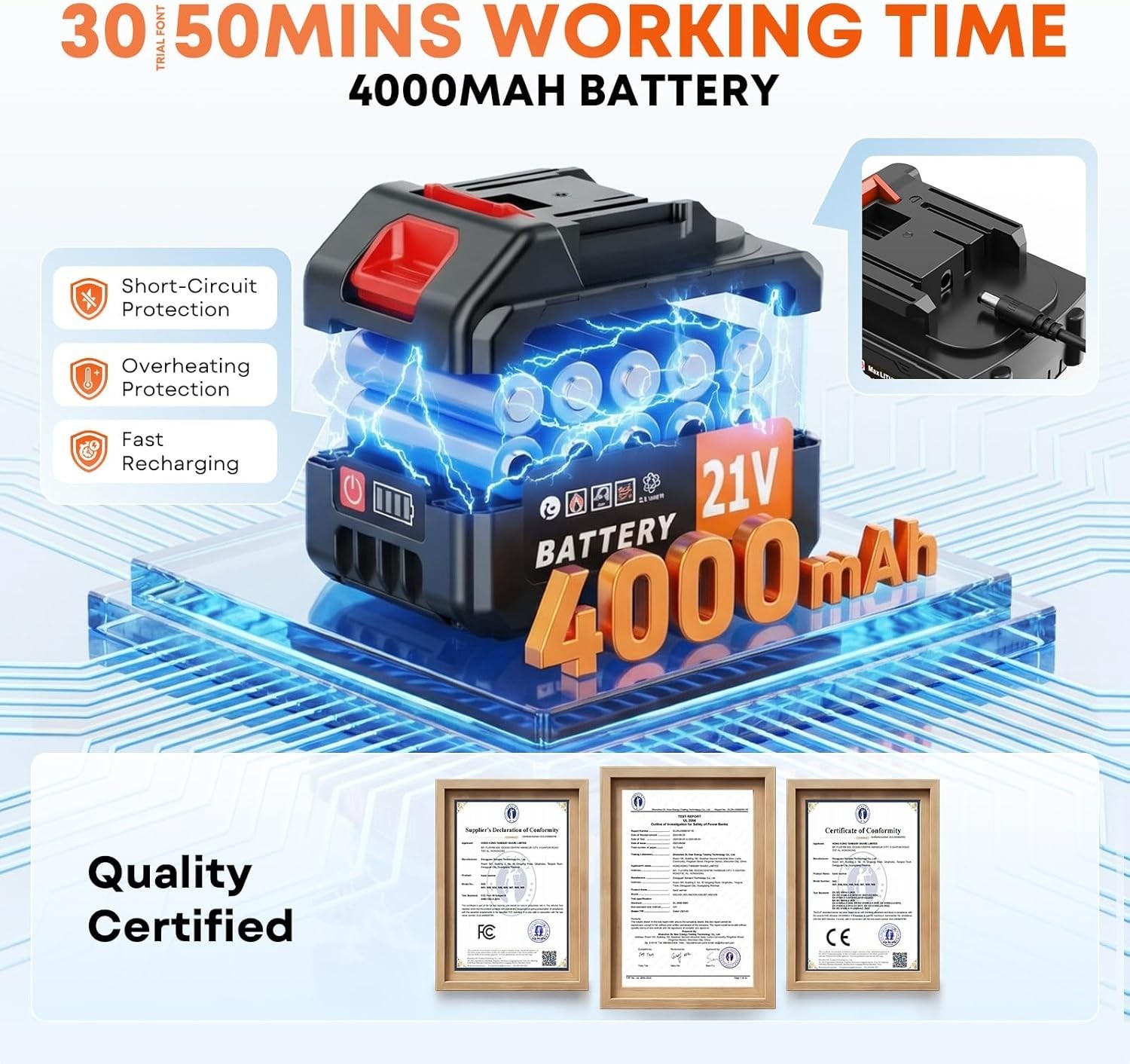 Yospinber Brushless Cordless Portable Washer 4000mAh 6-in-1 Nozzle *NEW IN BOX*