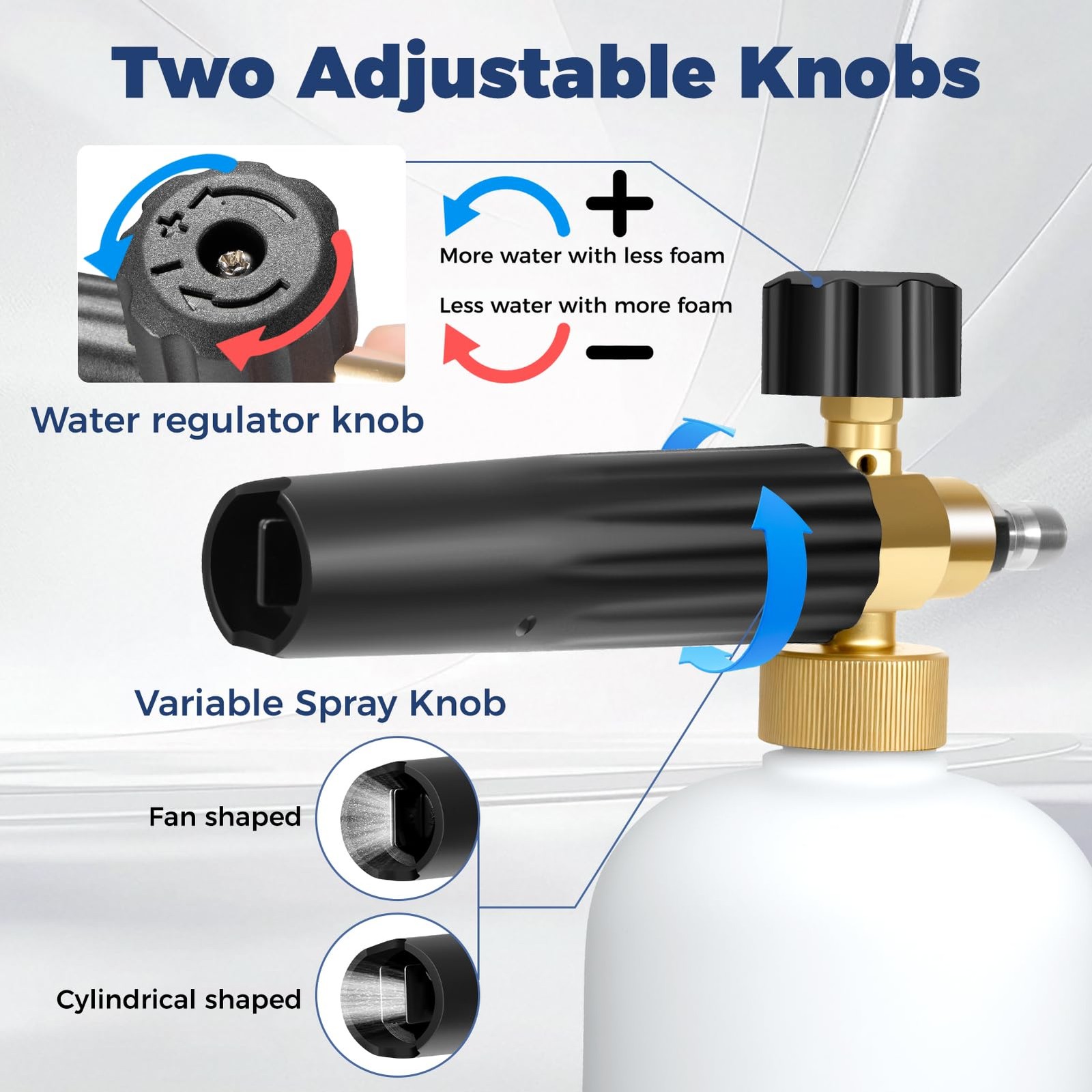 Foam Cannon for Pressure Washer, Industrial Car Wash Foam Sprayer with 1/4 In…