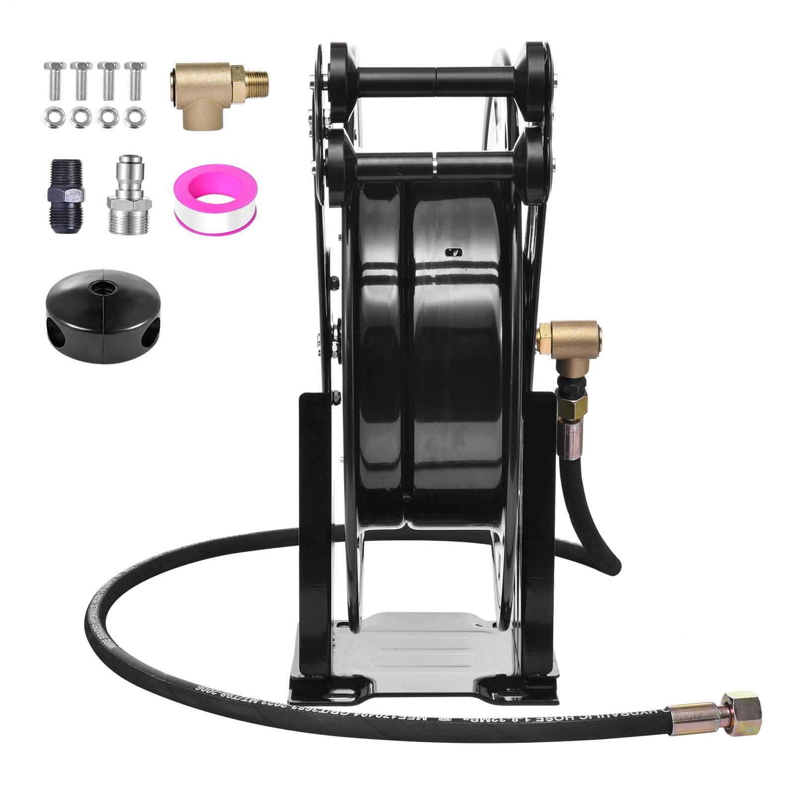 Heavy Duty 3/8″ x 50 ft Retractable Pressure Washer Hose Reel, 4000PSI