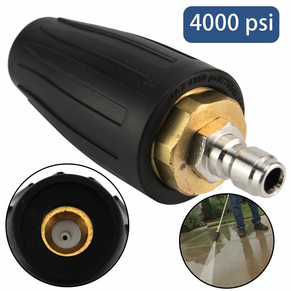 4000PSI High Pressure Washer Turbo Nozzle Rotating Spray Tip 2.5-4 GPM 1/4″ HOT