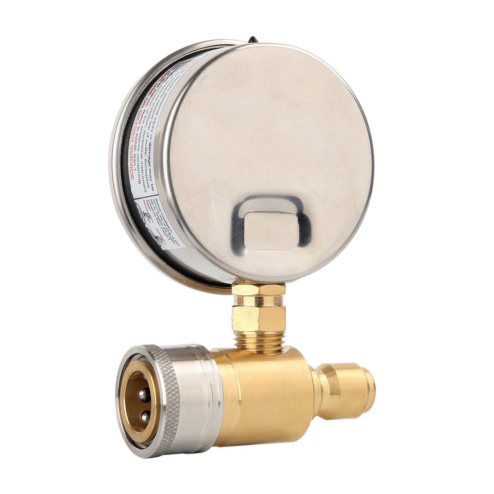MEASUREMAN 2-1/2 Pressure Washer Gauge Pressure Gauge Kit 3/8 Inch Quick PSI