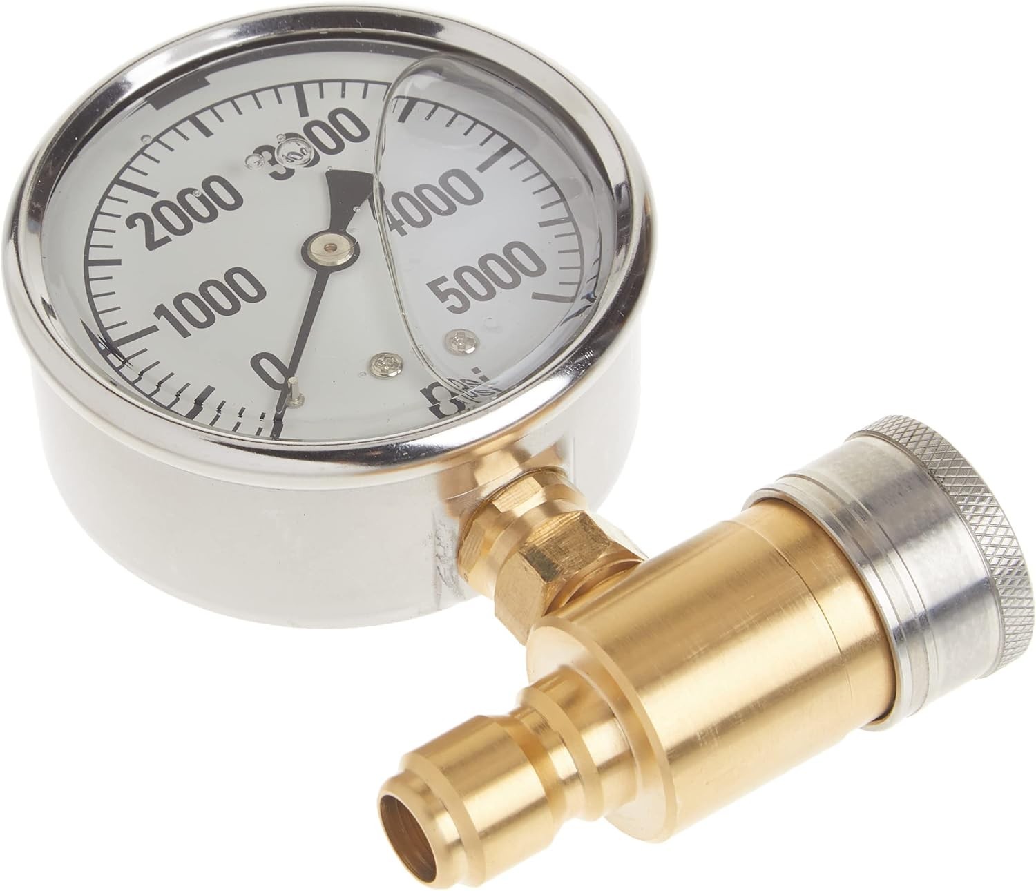 2.5 Inch Pressure Gauge for Pressure Washers, 5000 PSI with Quick Connect Plug