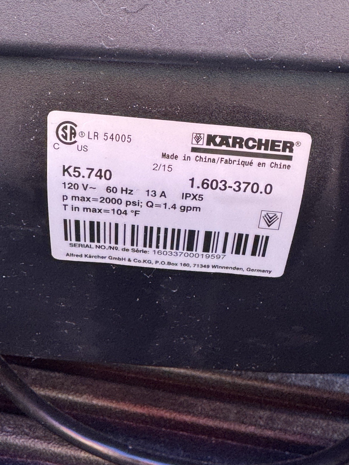 Karcher K5.740 pressure washer