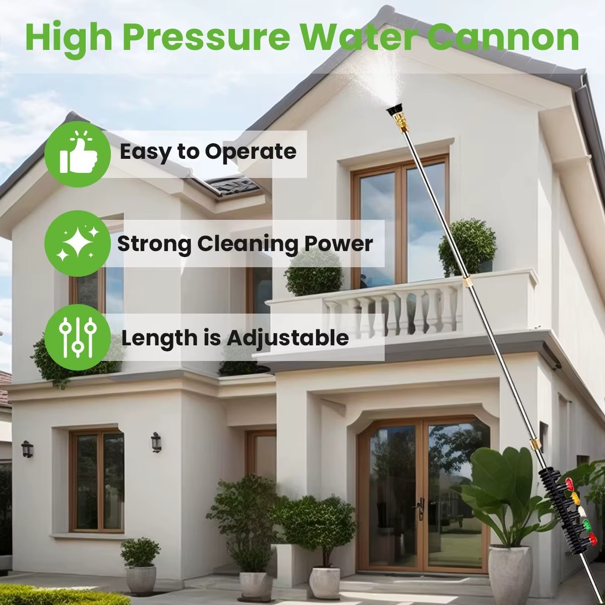 High Pressure Washer Extension Wand 1/4 Set of 10 39cm 40cm Straight Pole