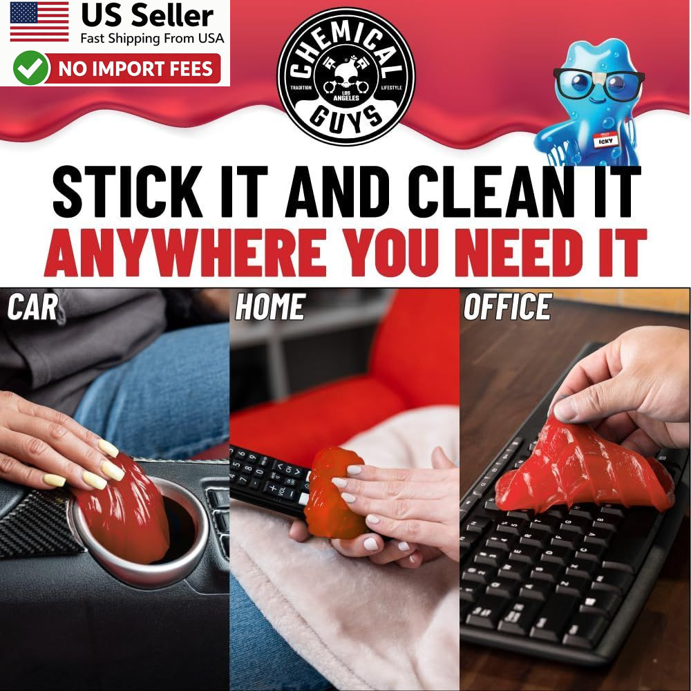 Chemical Guys Sticky Icky Car Cleaning Gel Strawberry Dust Cleaner 4 Pack USA