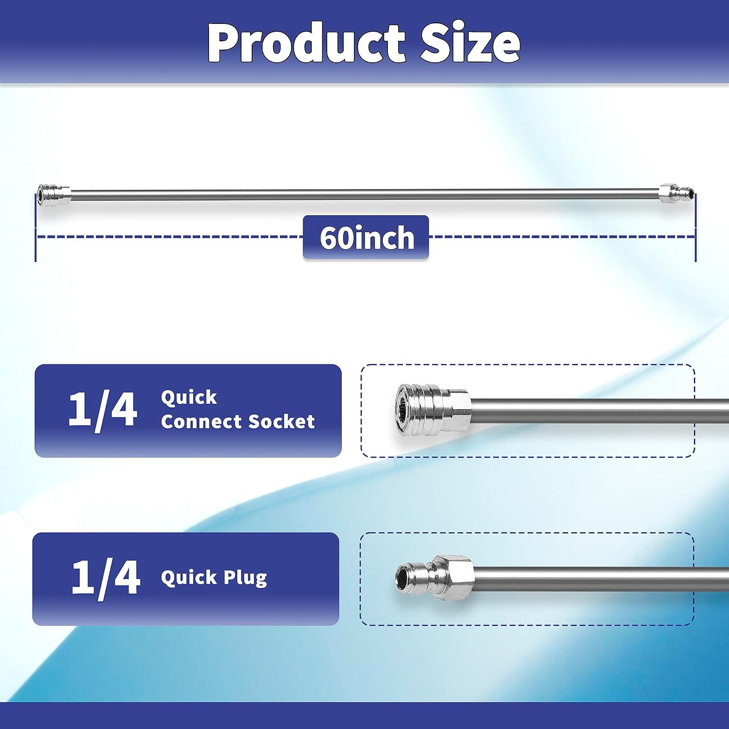 120 Inch(10Ft) Pressure Washer Extension Wand, Stainless Steel Pressure Washer W