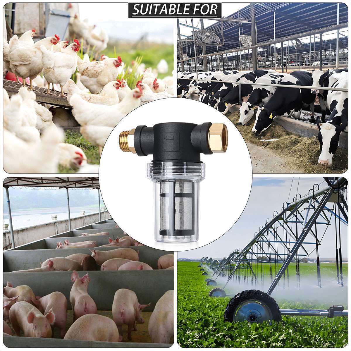 Garden Hose Inlet Filter Inline Water Pressure Washer Sediment Washing Machine