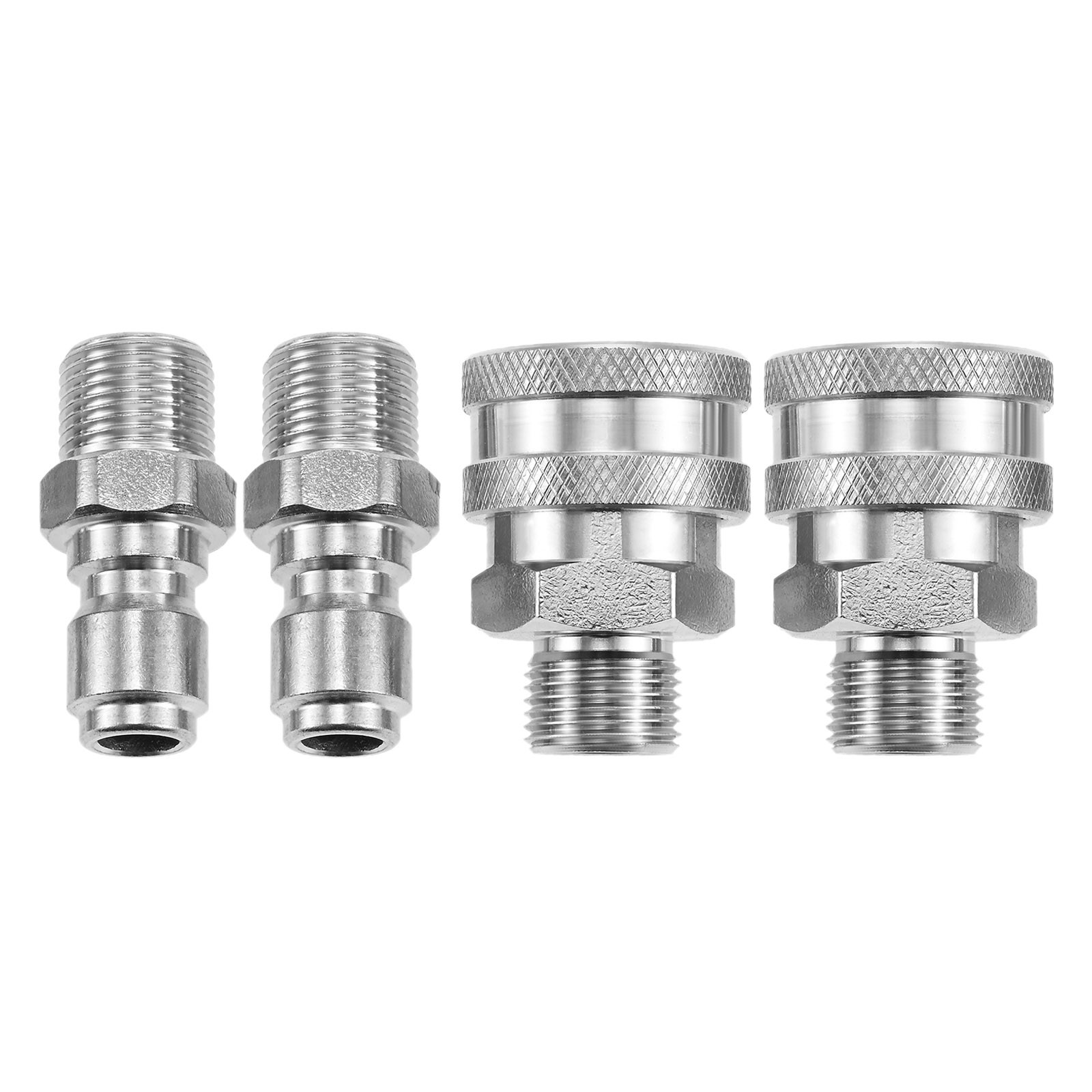 2 Sets 3/8″ Quick Connect Fittings 3/8″ Male NPT Thread Pressure Washer Adapter