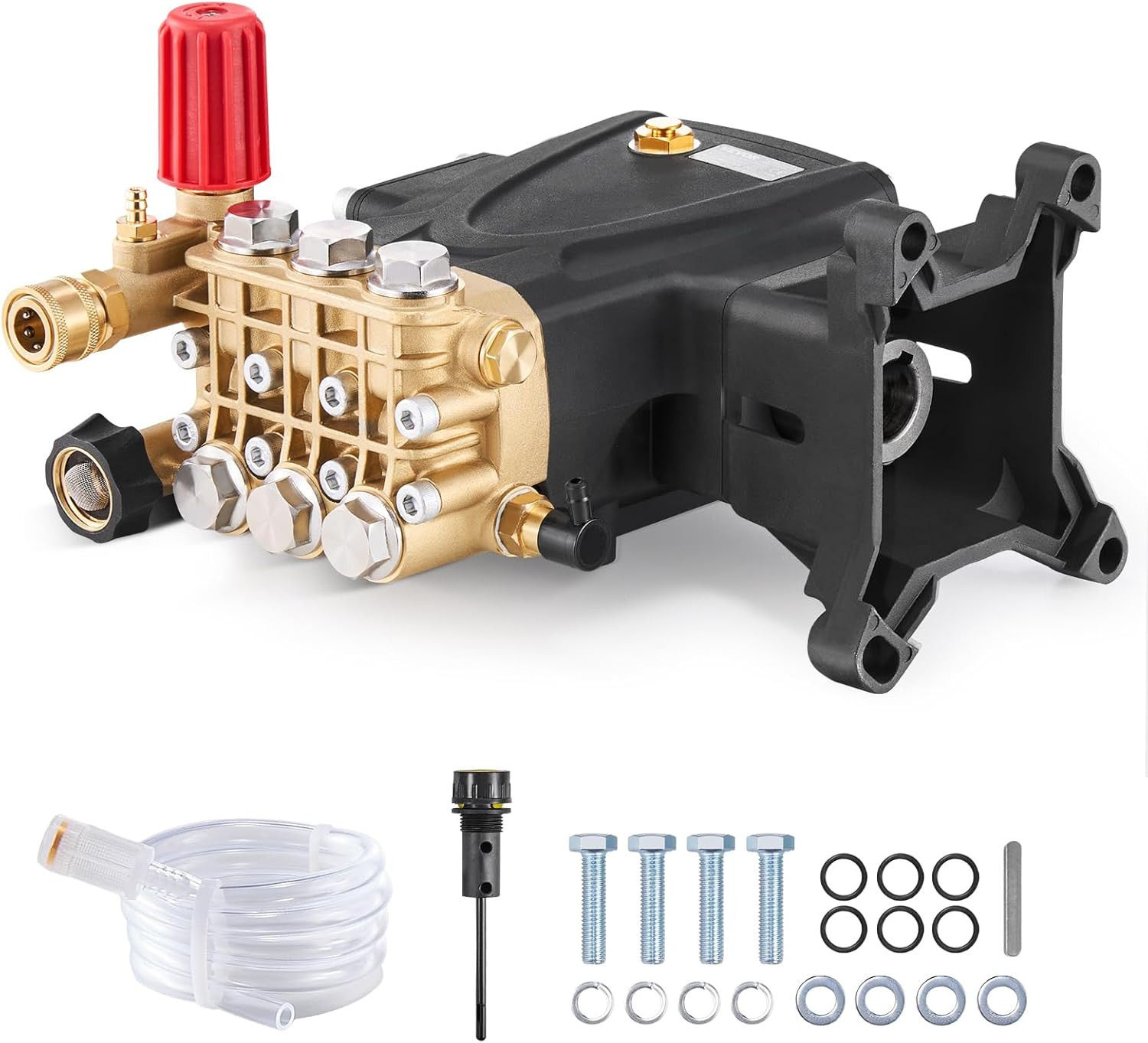 Pressure Washer Pump, 1″ Shaft Horizontal Triplex Plunger, 4000 PSI, 4.0GPM, Rep
