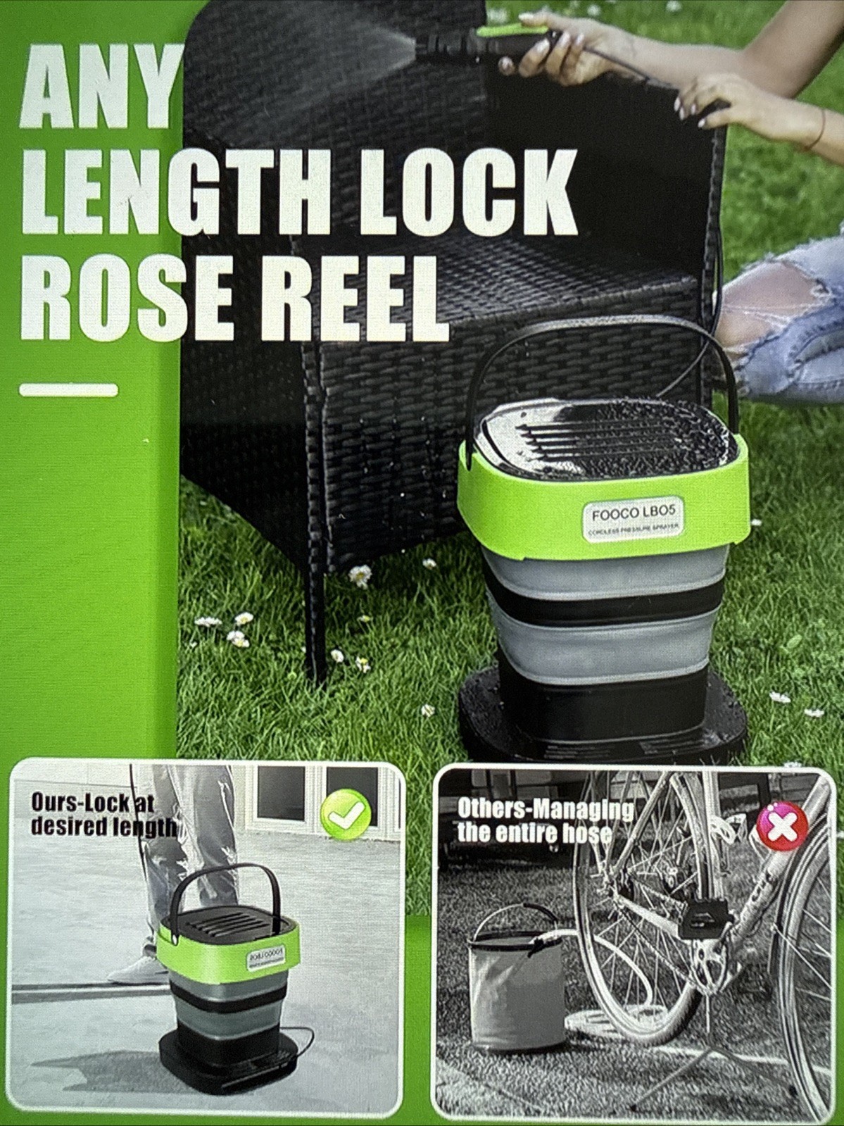 Portable Cordless Electric Sprayer, 3.2 Gal Water Tank, 3 Nozzles, Rechargeable
