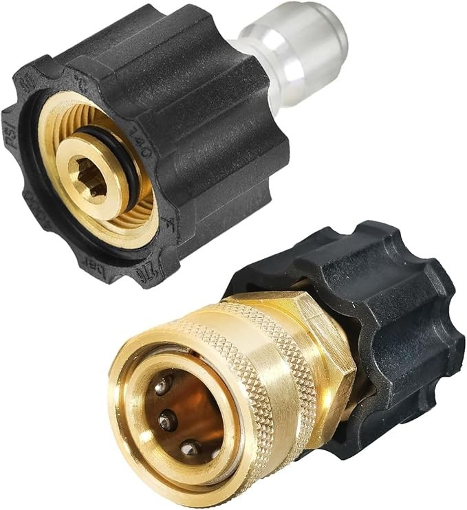 YAMATIC Pressure Washer Quick Connect Kit, M22 Female to 3/8″ Socket and Plug